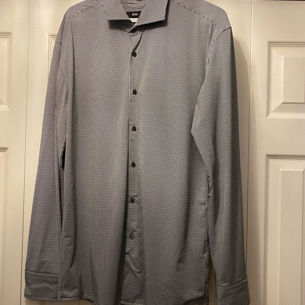 Hugo Boss Black and Gray Dress Shirt